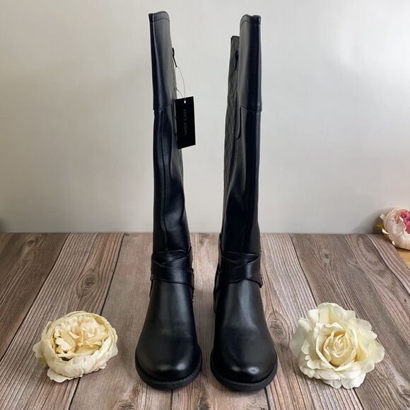 Guess Black Leather Boots 7M-WC - Picture 3 of 8